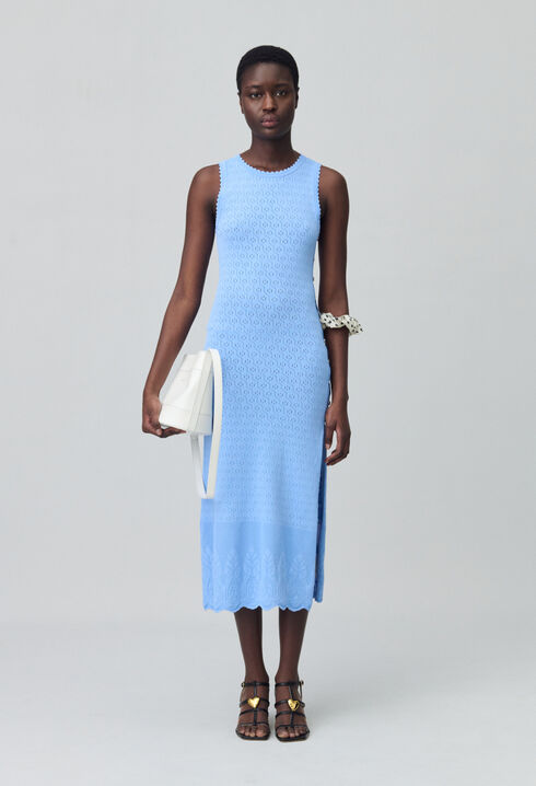 Knielanges Strickkleid