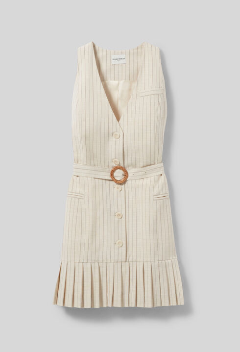 Robe courte cintrée plissée