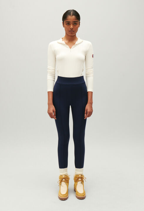 Navy knitted fuseau leggings