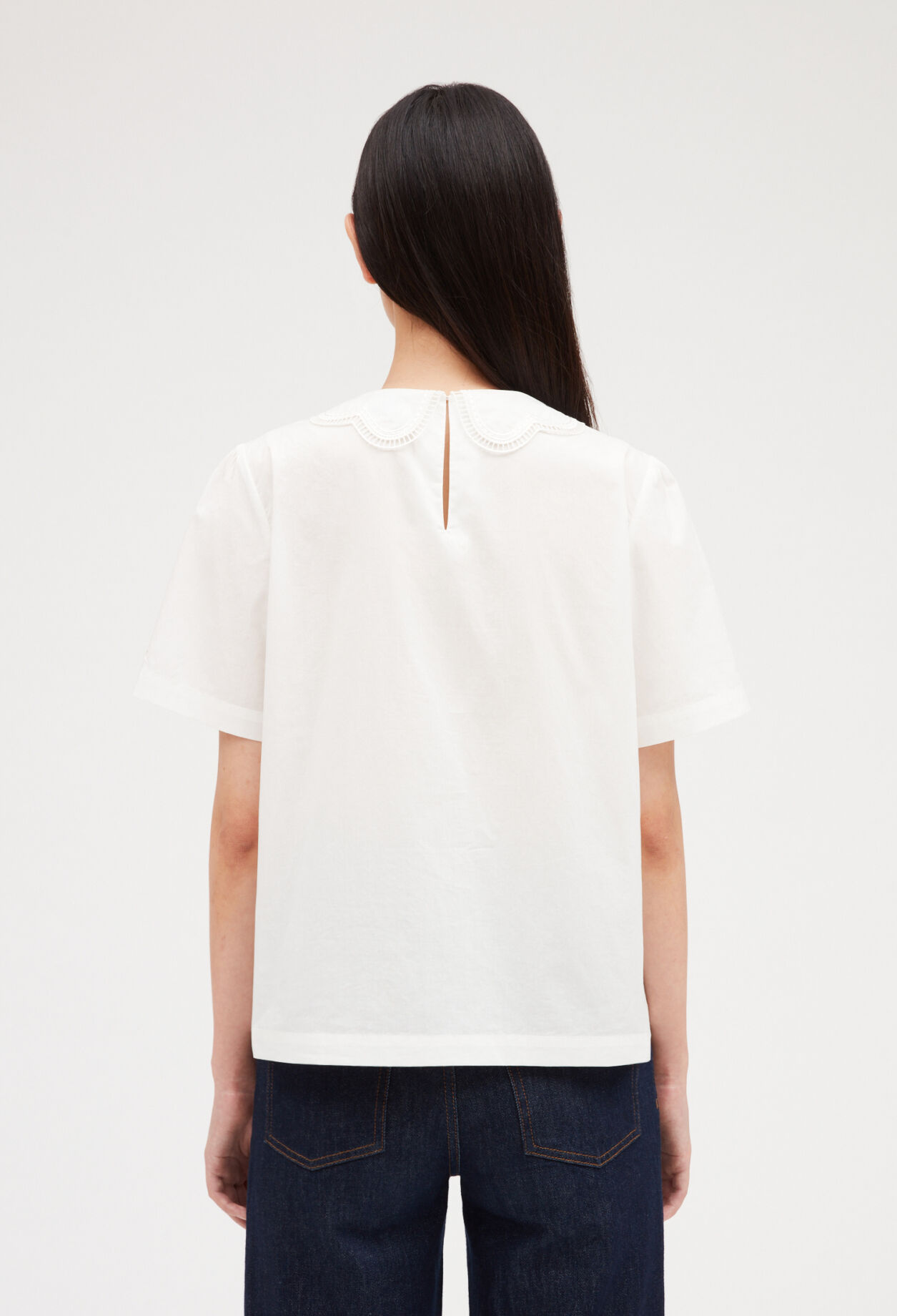 Ecru lace collar top