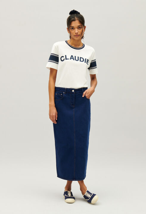 Tee-shirt Claudie bleu et blanc