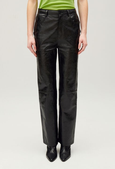 Pantalon cuir noir