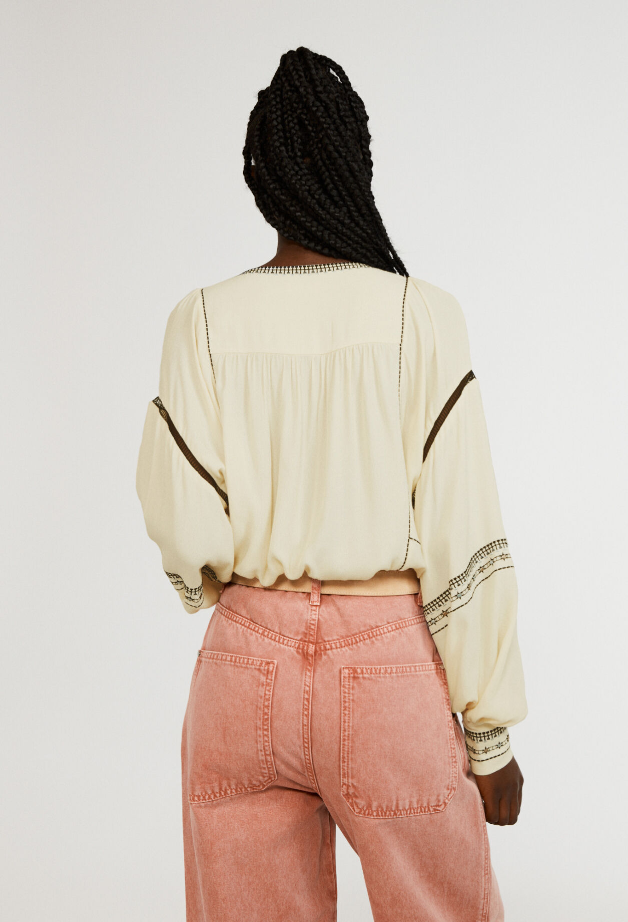 Flared fluid blouse