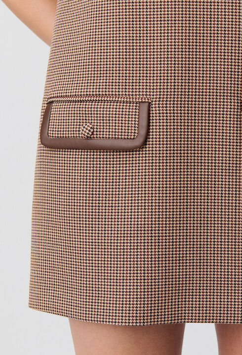Shift dress with leather detailing