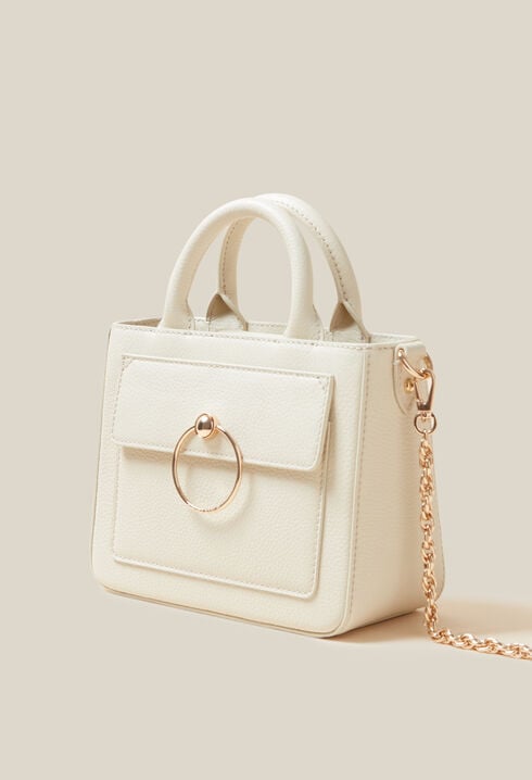 Anouck grained leather chain bag