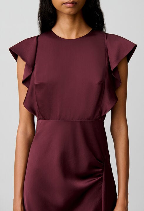 Slit Satin Maxi Dress