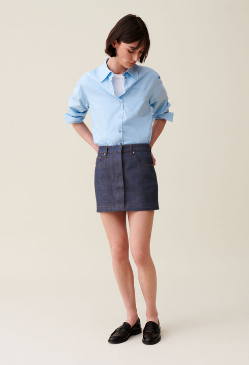 Jupe denim zippée modulable