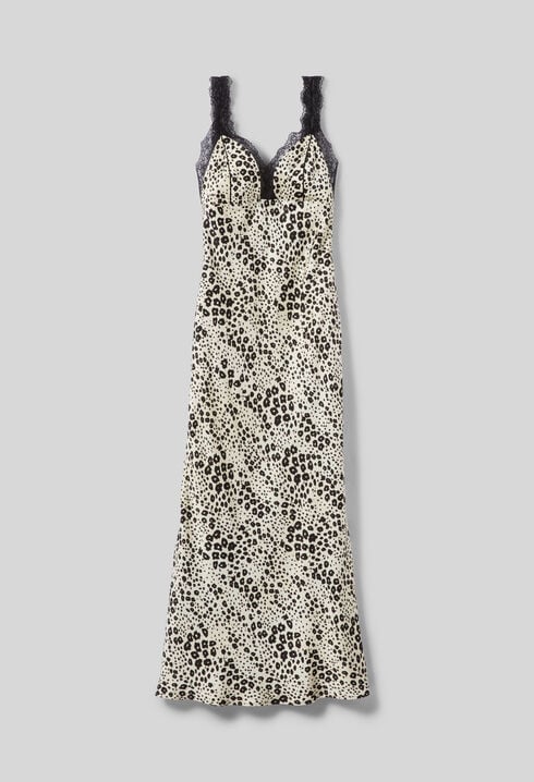 Satinkleid mit Animal-Print