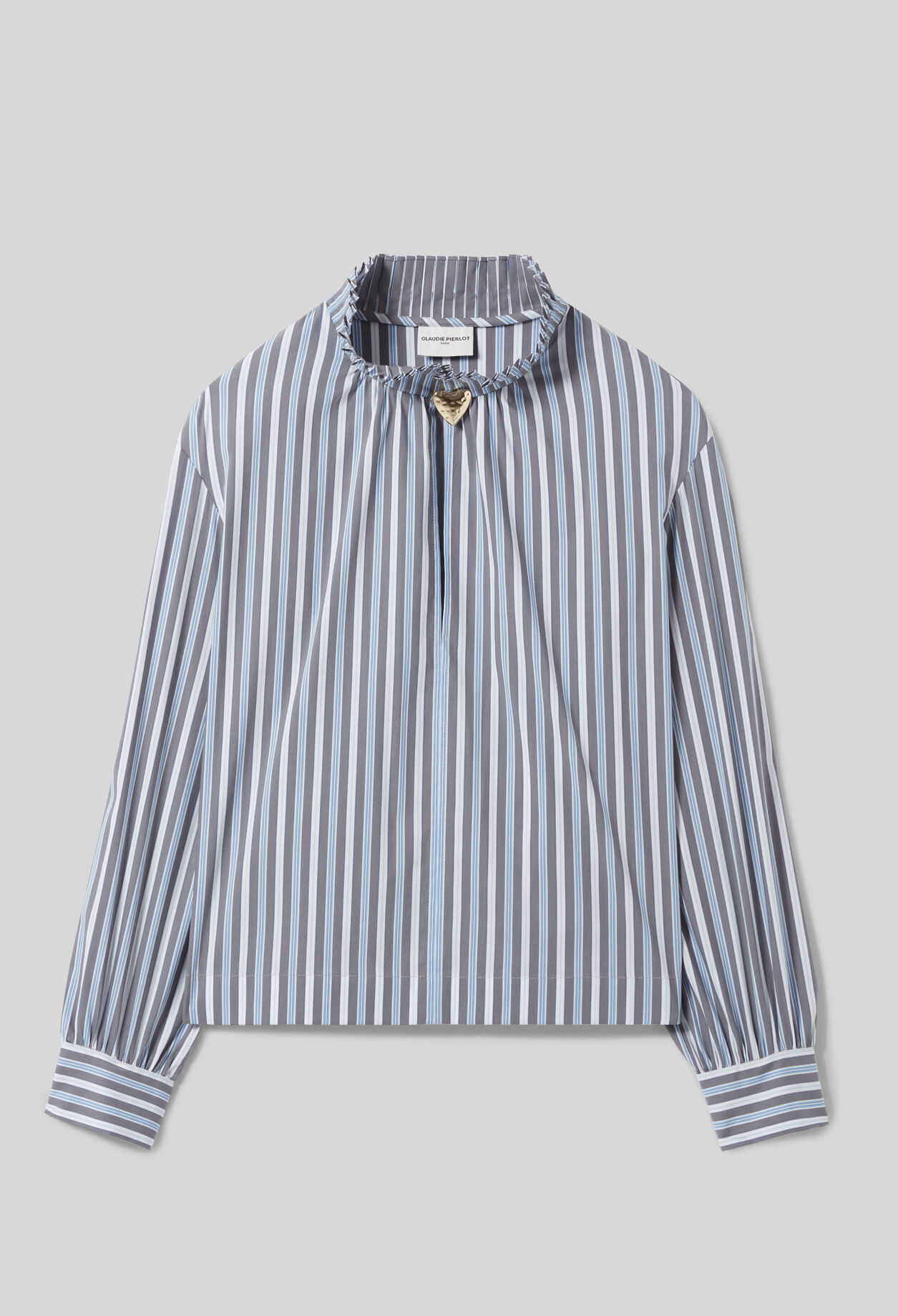 Blouse rayée col victorien