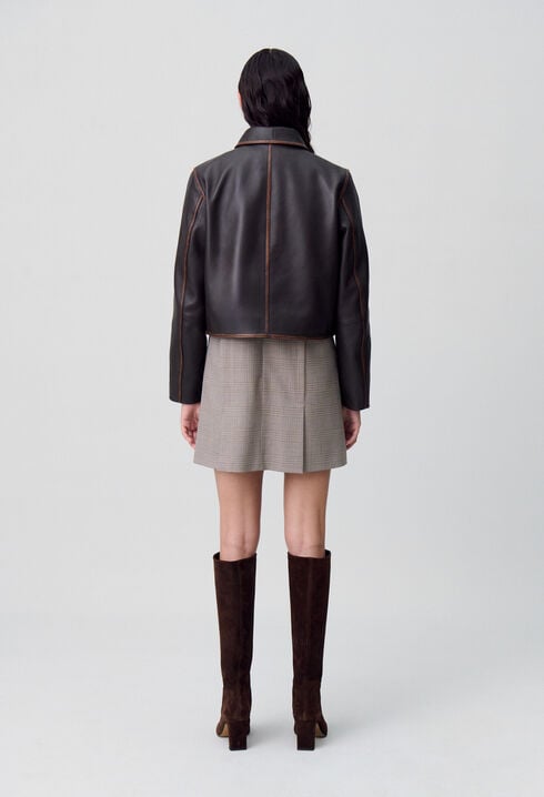 Cropped Vintage Leather Jacket