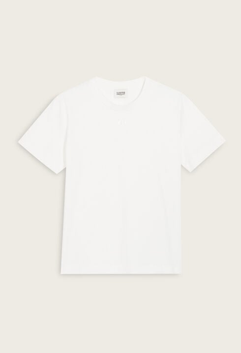 Ecrufarbenes T-Shirt aus Baumwolle 