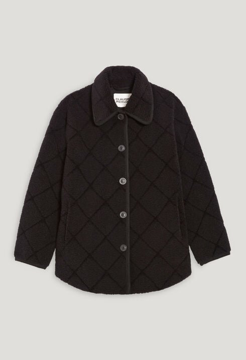 Manteau effet peau lainée