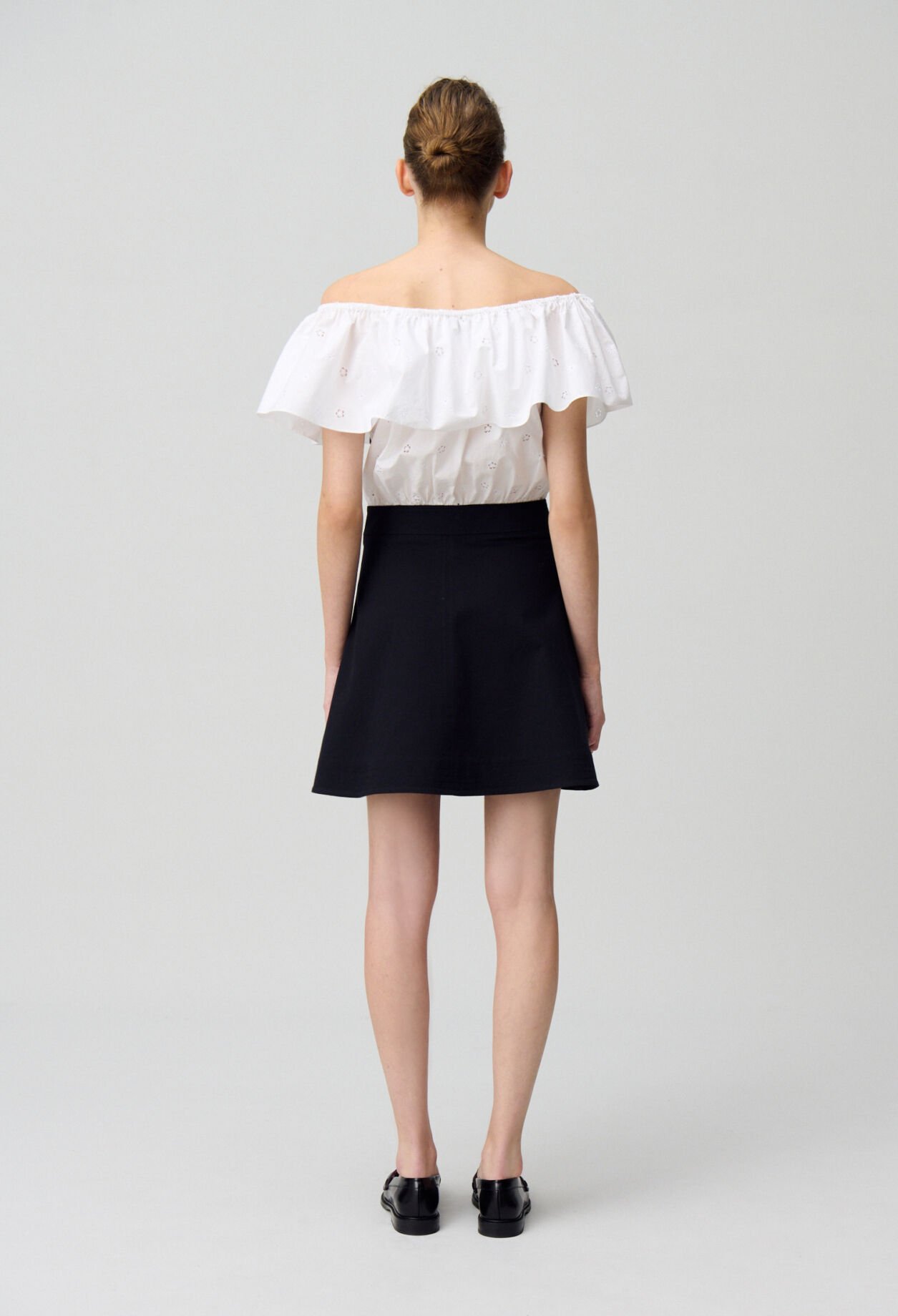 Short Dress in Mixed Fabrics