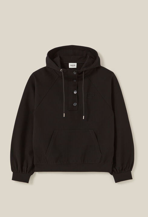 Schwarzes Kapuzen Sweatshirt