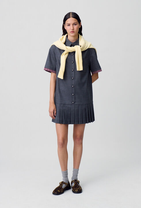Pleated Mini Dress