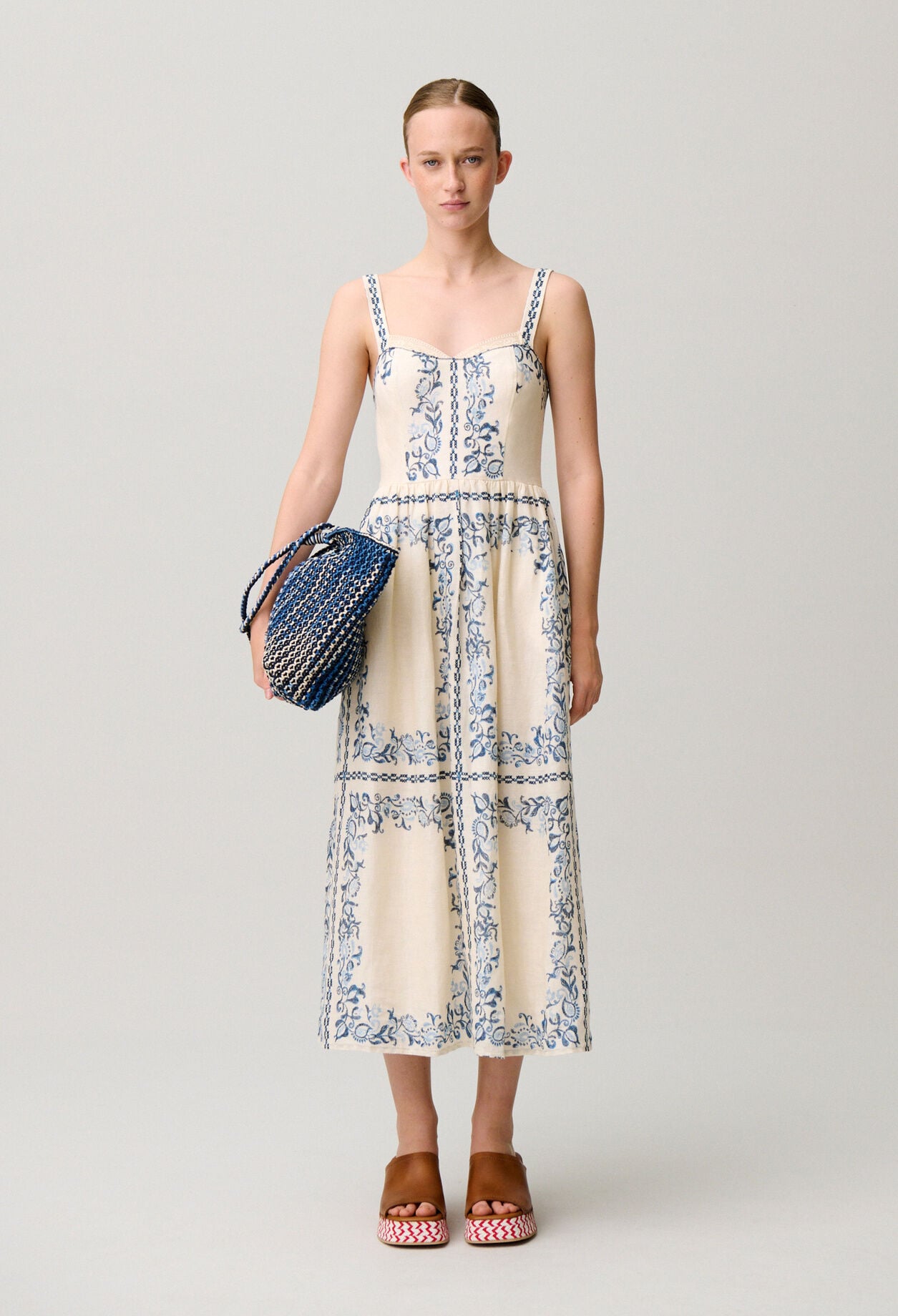 Printed linen dress