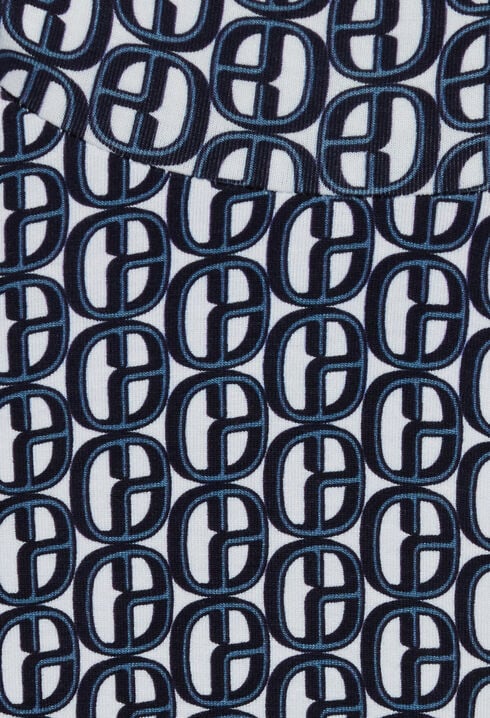 Monogramm-T-Shirt mit Rollkragen, blau 