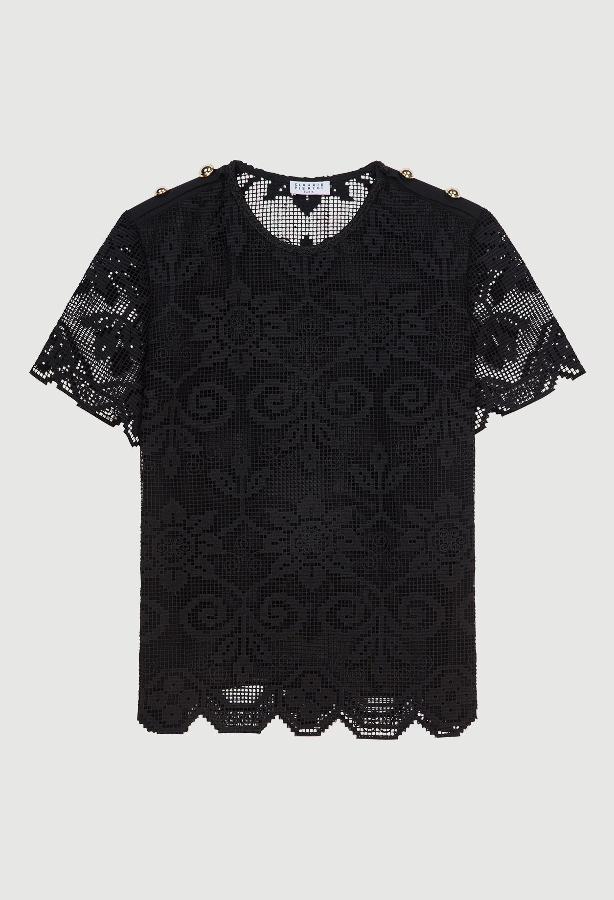 Lace top with short sleeves