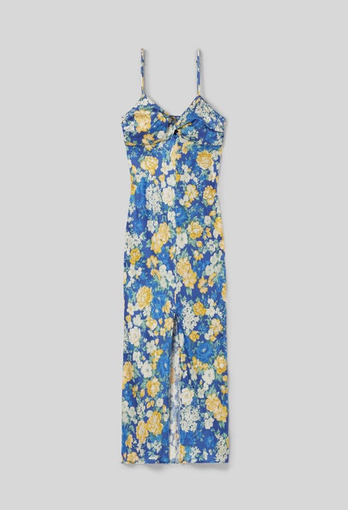 Floral Satin Maxi Dress