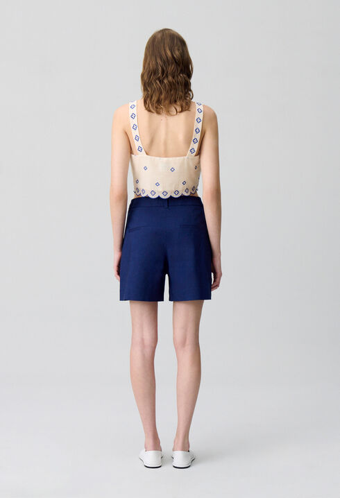 Embroidered Strap Top