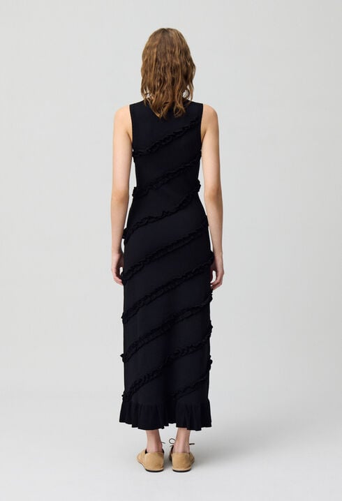 Langes Kleid aus feinem Strick