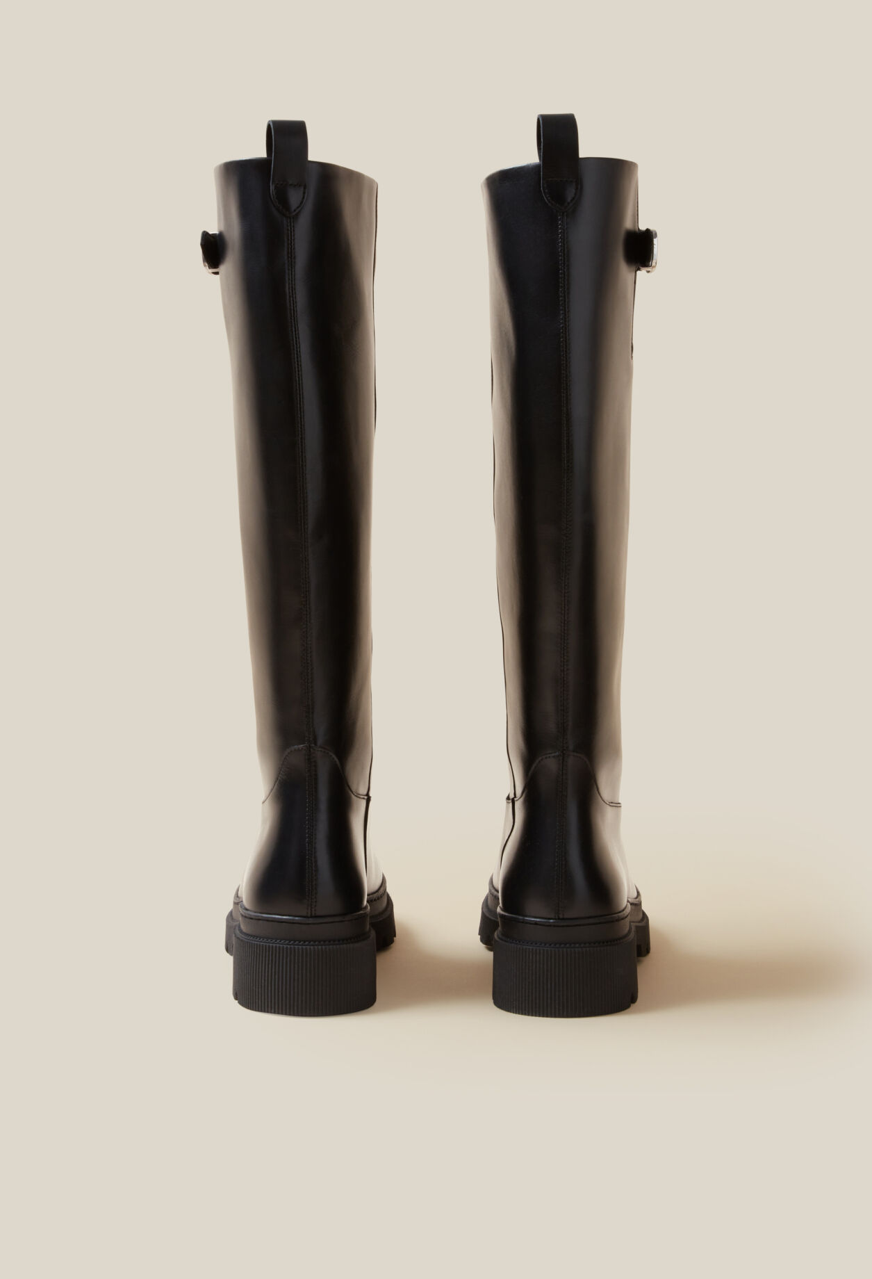 Smooth Leather High Boots