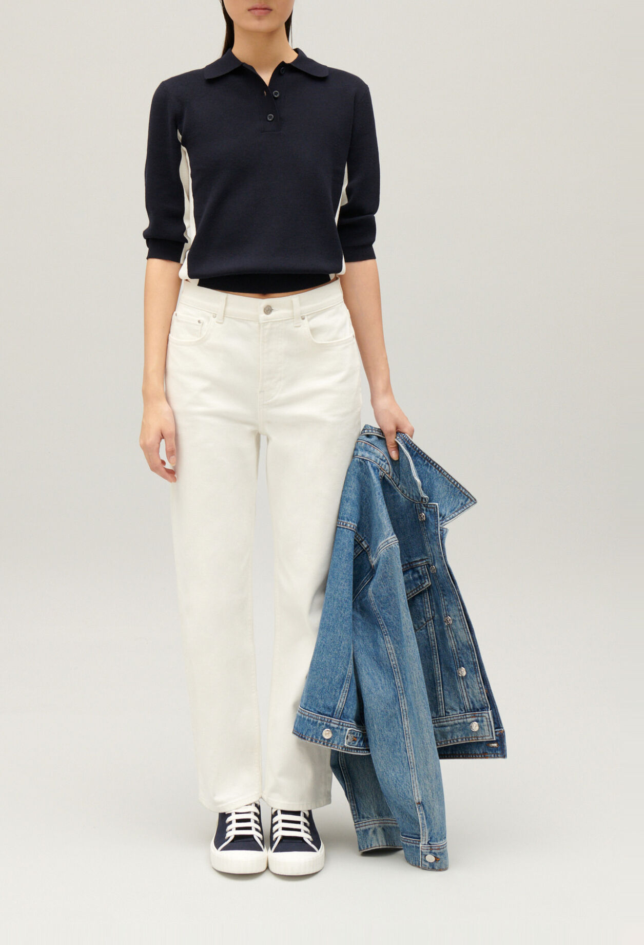 Two-tone polo jumper