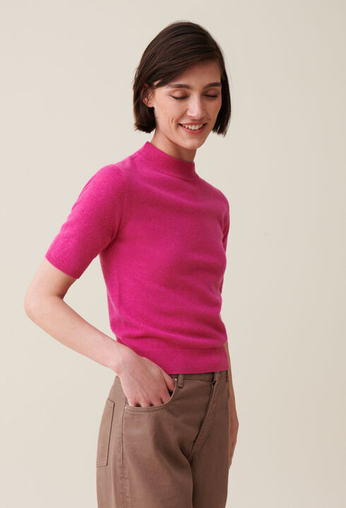 Wool jumper with high neck