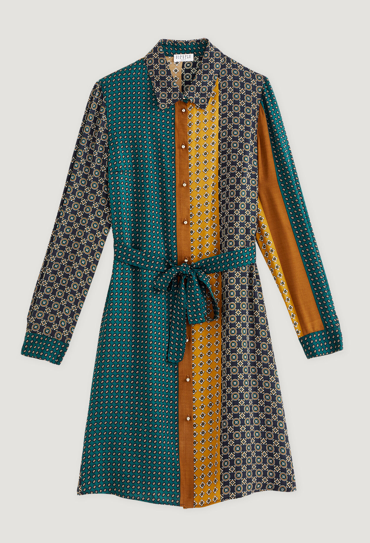 Printed shirt dress
