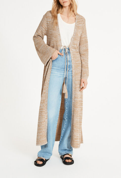 Two-tone long cardigan