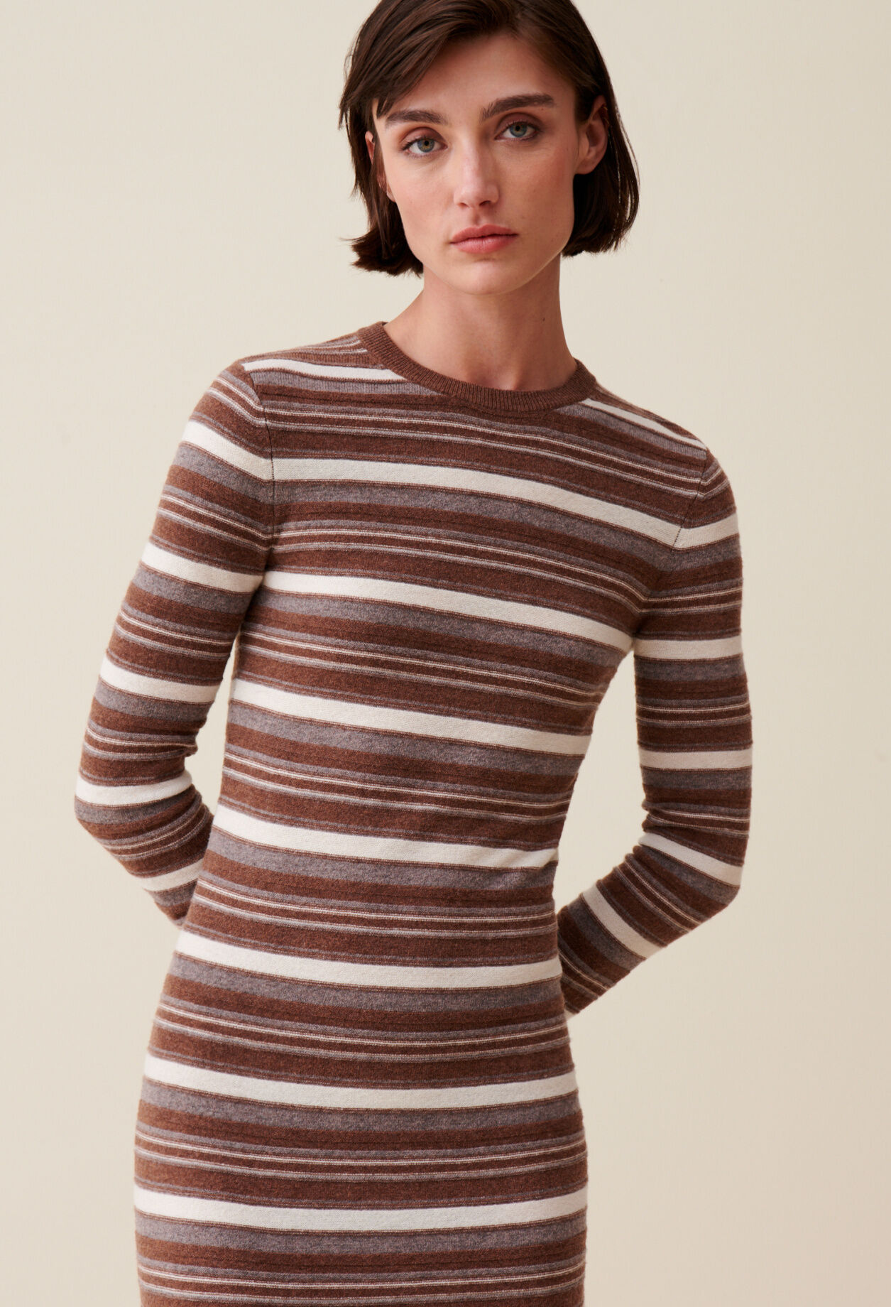 Robe laine rayures
