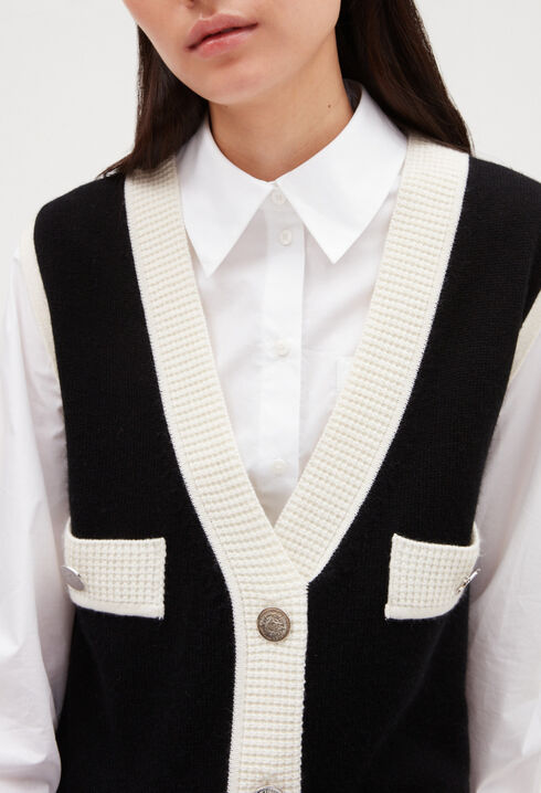 Pull sans manche maille