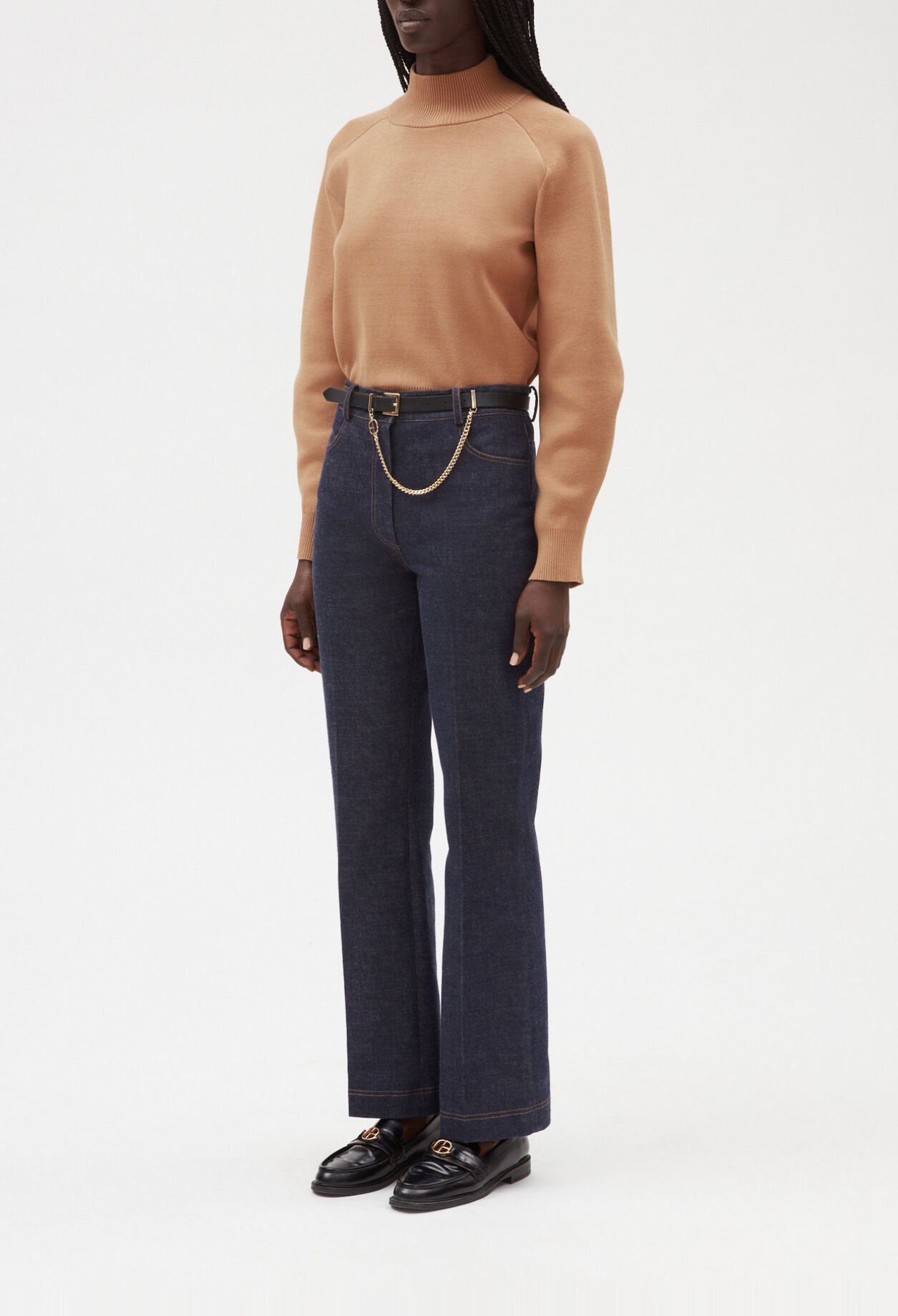 Blue denim trousers