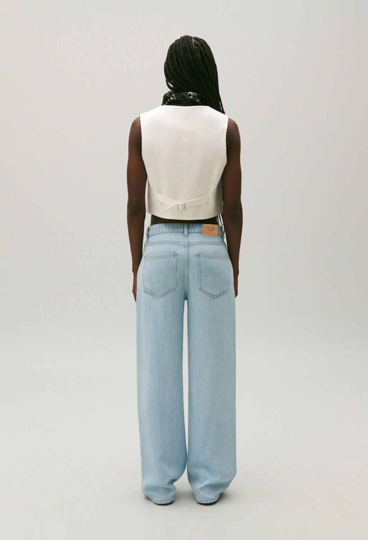 Claude straight-leg light denim jeans