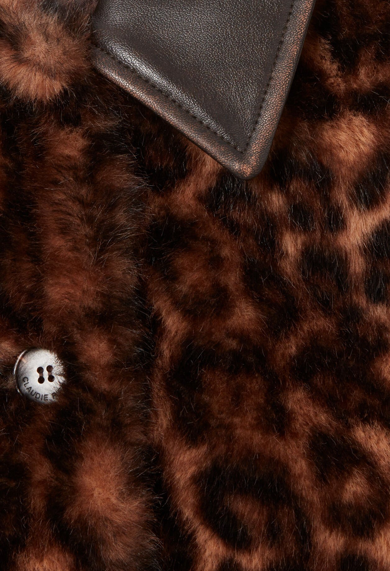 Leopard faux fur coat