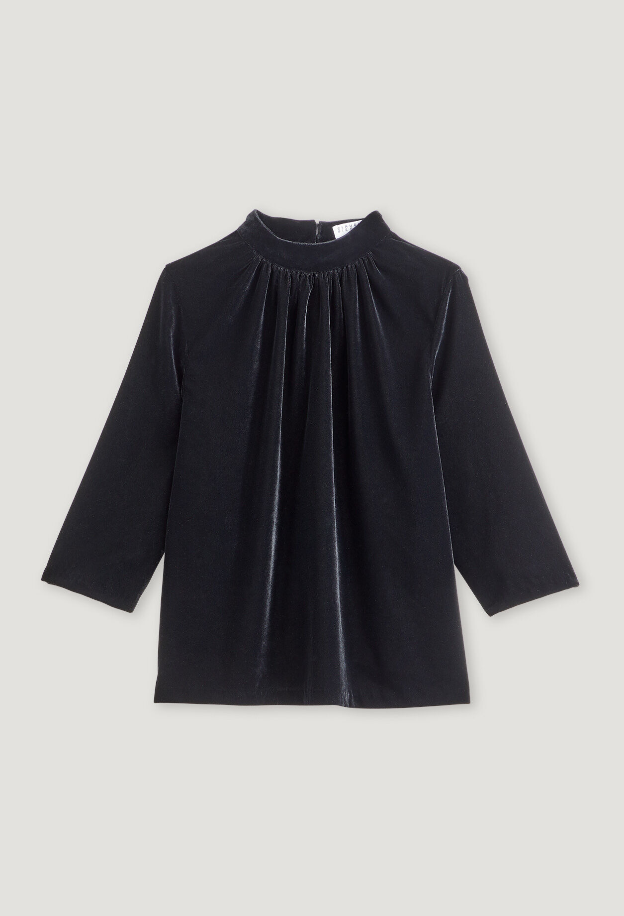 Schwarze Samtbluse