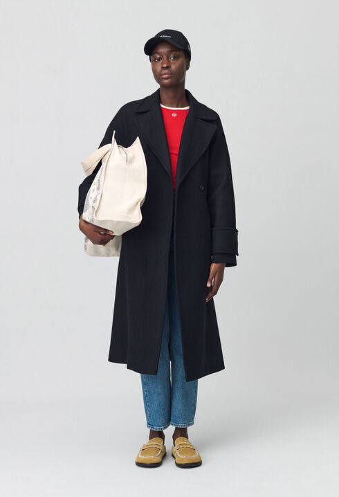 Manteau mi-long laine mélangée