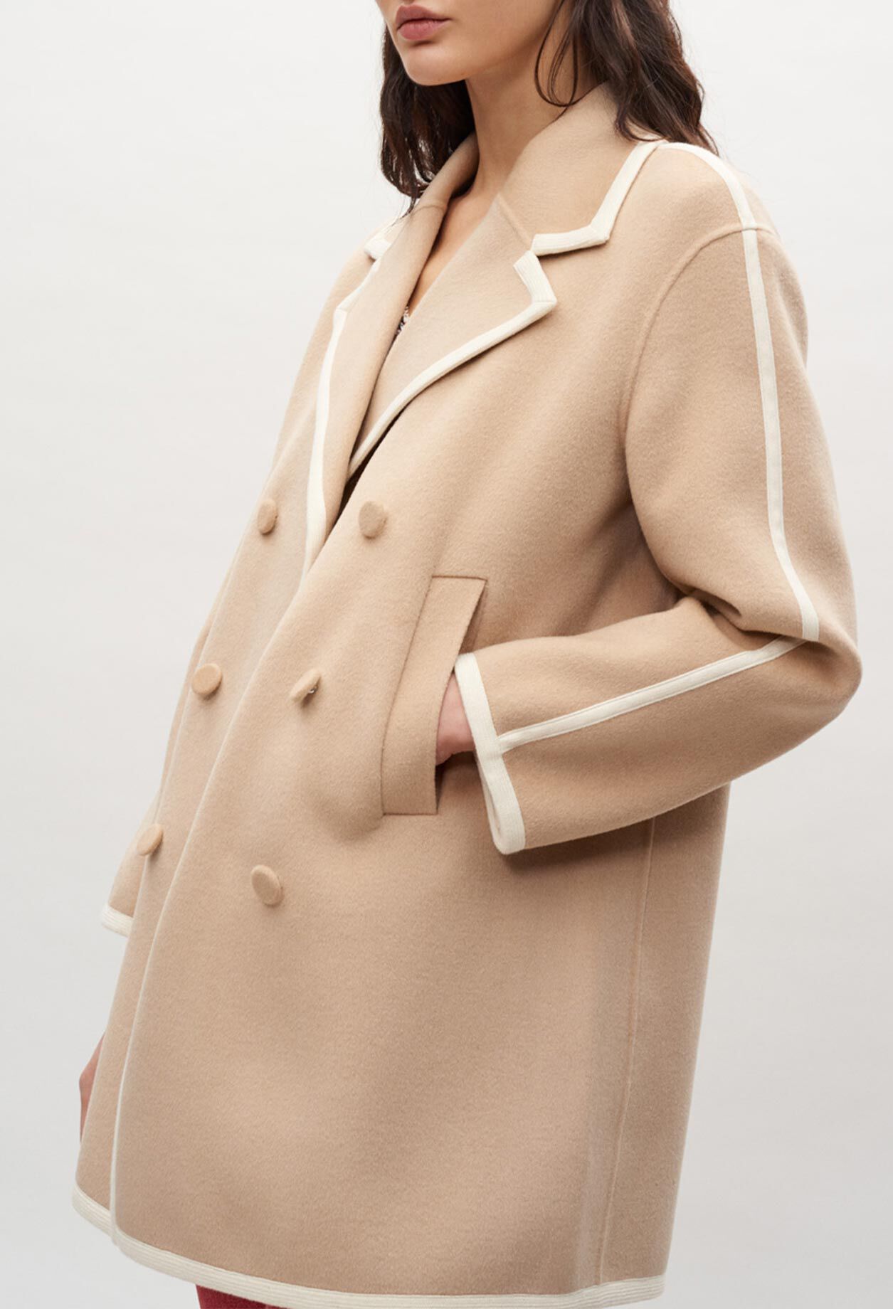 Cross-fastening sailor jacket
