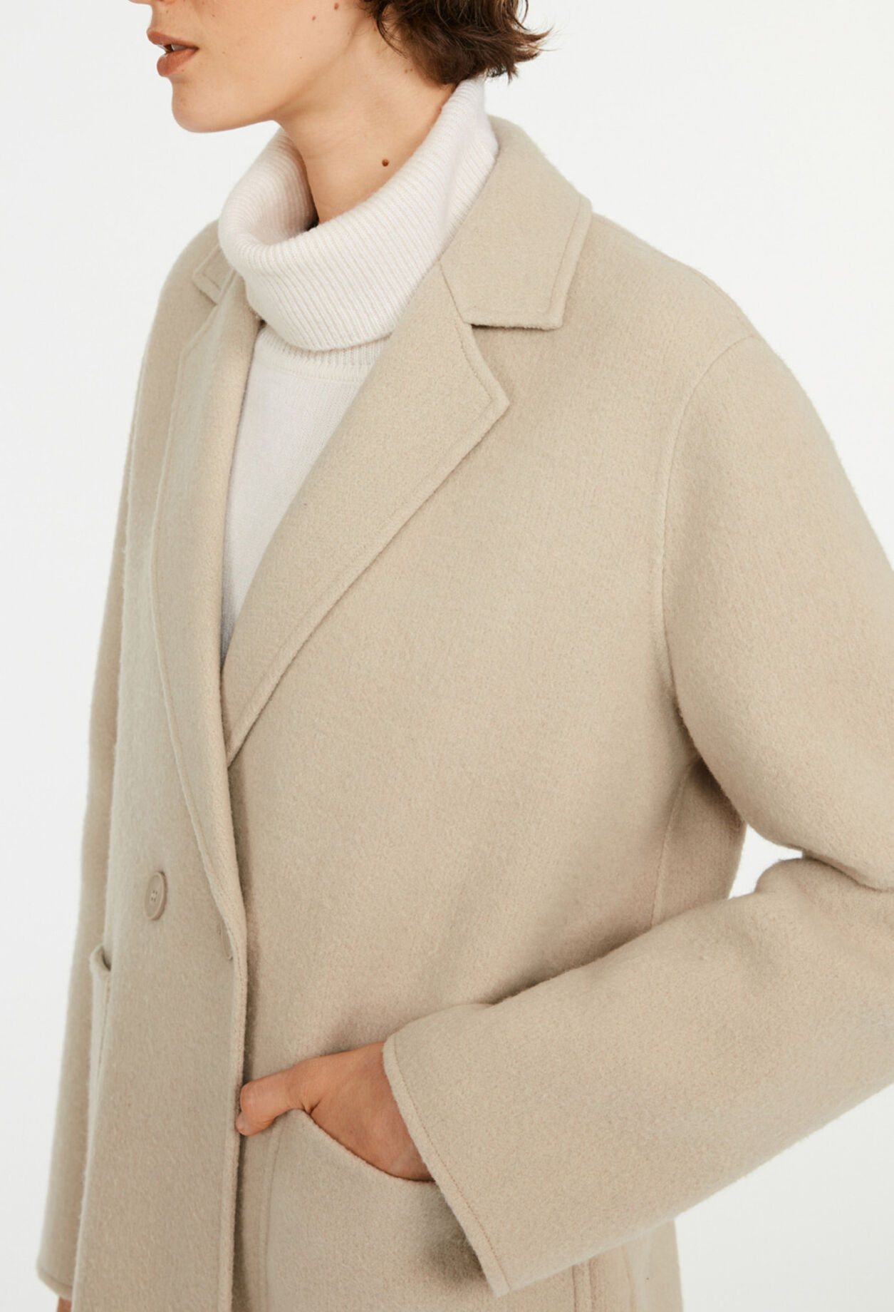 Manteau droit col croisé
