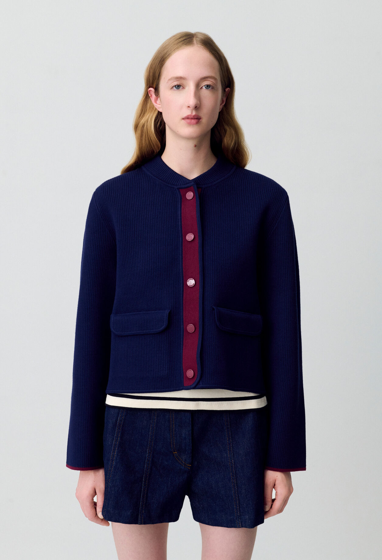 Cardigan épais bicolore