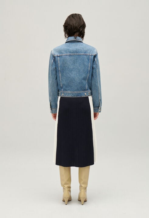Veste droite jean bleu