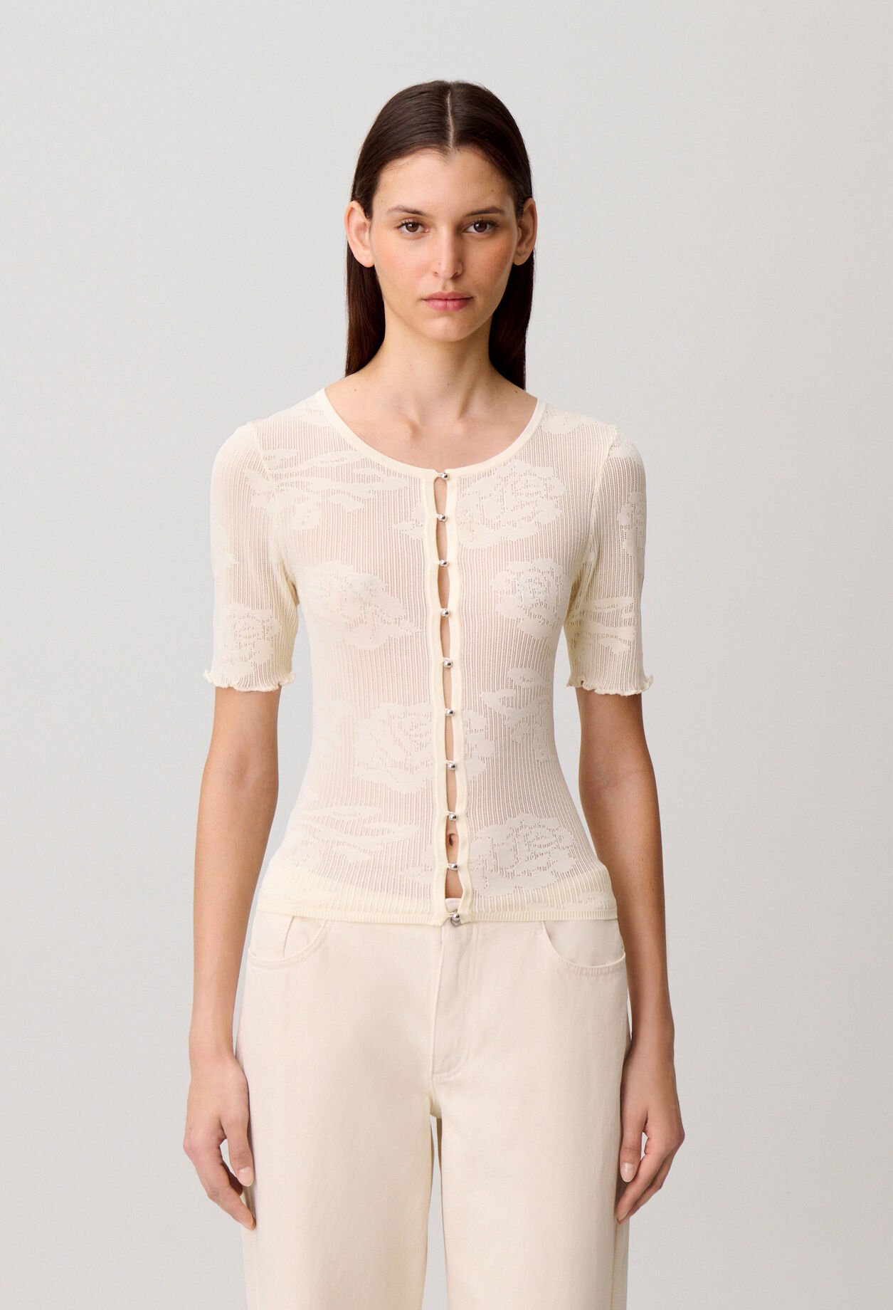 Strickjacke mit Blumen