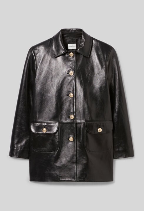 Weite Lederjacke