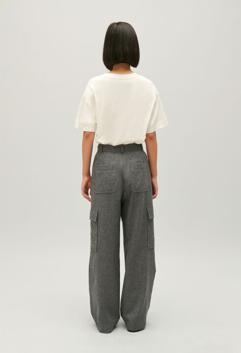 Pantalon cargo gris clair