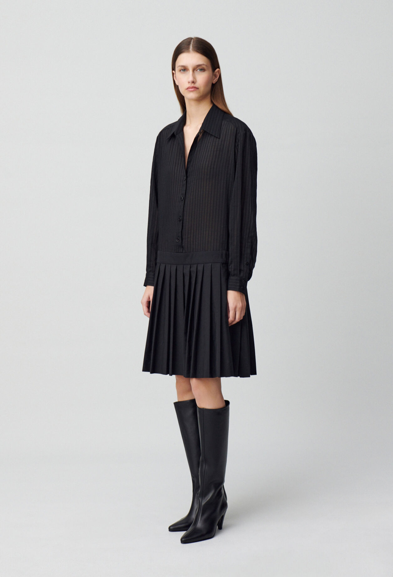 Gestreiftes Zweiteiler-Kleid