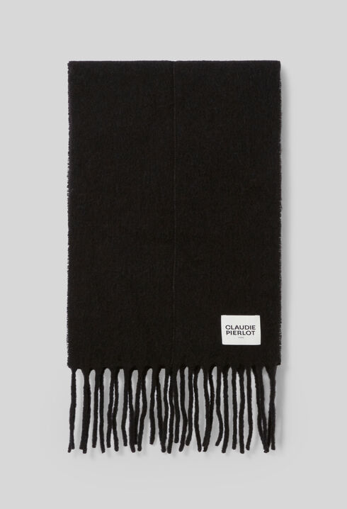 Bicolour scarf with fringes