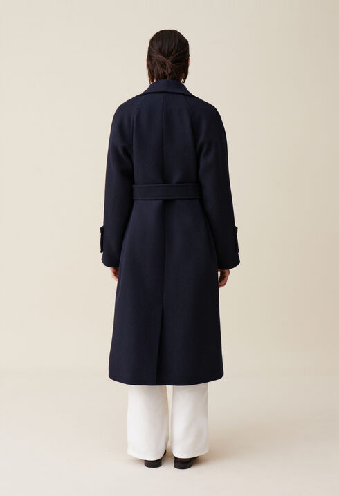 Wool trench-inspired coat