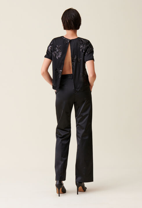 Schwarzes Top Pailletten