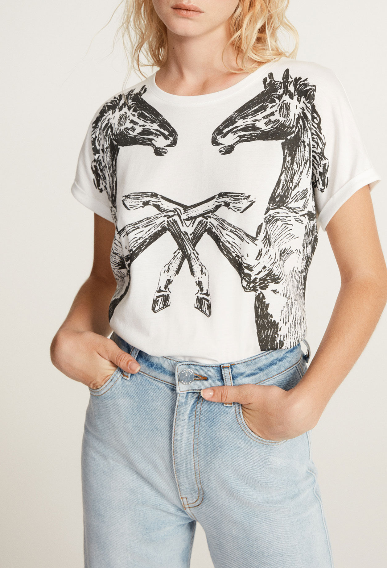 T-shirt blanc imprimé