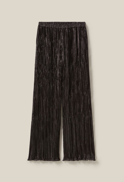 Silberne plissierte Hose